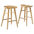 Modway Saville Backless Wood Counter Stools - Oak - Set of 2-Solid Mango Wood Counter Stools