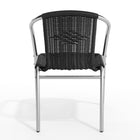 Flash Furniture Commercial Aluminum & Black Rattan Indoor-Outdoor Restaurant Stack Chair-Black Rattan Seat and Back