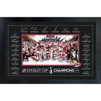 Frameworth Carolina Hurricanes 24" H x 36" W Replica Signature Frame 2026 Stanley Cup Champions Framed Wall Art 24x36 Frameworth - Licensed-Officially licensed NHL and NHLPA wall art: Carolina Hurricanes 24x36 Replica Signature Frame 2026 Stanley Cup Champions for Carolina Hurricanes fans and collectors