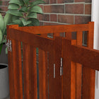 PawHut 4 Panel Foldable Dog Gate with Door - Brown-Colour: Brown 