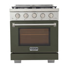Kucht 30" KFX-X Series Pro Style Natural Gas Range - Stainless Steel/Olive Green-New true simmer burners for precise low heat cooking