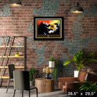 Marley Bob Looking Up Poster with Gold LP - Framed Print - 38" x 29"-Officially licensed music memorabilia
