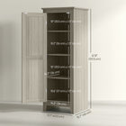 HOMCOM 48" H Kitchen Pantry Cabinet with Barn Door - Grey-Farmhouse style with barn door complements any kitchen decor 