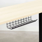 ShoppingAll Under Desk Cable Management Organizer Sturdy Metal Cable Tray - Black - 2 Pack-5