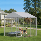 PawHut Covered Dog Kennel for Small/Medium Dogs - 6.6' x 6.6' x 6.6' -Heavy-duty galvanized steel
