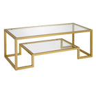 Hudson&Canal Athena 45"W Rectangular Coffee Table - Brass-A glam design for your living room, den, and more