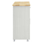 Modway Culinary Kitchen Cart With Towel Bar - White Natural-Full-Glide Drawers