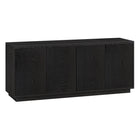 Hudson&Canal Hanson TV Stand for TV's up to 65" - Black Grain-Features two doors with enclosed cabinets and 2 shelves for ample storage