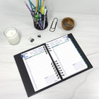 Blueline 2027 CoilPro Daily Planner with Hard Lizard-Like Cover - 8" x 5" - Black - Bilingual-Certified under FSC license code: FSC C102682. The Forest Stewardship Council enables businesses and consumers to choose products made with materials sourced from responsible forestry, promoting environmentally appropriate, socially beneficial, and economically viable management of the world's forests