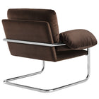 Modway Ansel Performance Velvet Accent Chair - Chocolate Brown-Non-Marking Foot Pins