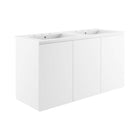 Modway Bryn 48" Wall-Mount Double Sink Bathroom Vanity - White-Modern Bathroom Vanity