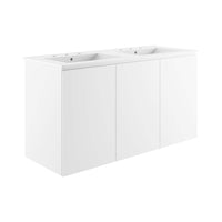 Modway Bryn 48" Wall-Mount Double Sink Bathroom Vanity - White-Modern Bathroom Vanity