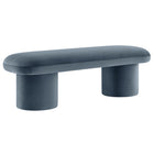 Modway Orla Performance Velvet Bench - Cadet Blue-Stain-Resistant Performance Velvet