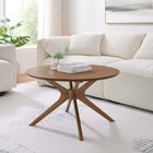 Modway Crossroads Round Wood Coffee Table - Walnut-Ash Wood Veneer