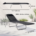 Outsunny Outdoor Lounge Chair - Folding Adjustable Reclining Chair - Black-Made from UV-resistant mesh materials with powder coated steel frame