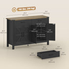 HOMCOM 47.2" L Sideboard Buffet Cabinet - Black-Adjustable shelves provide customized storage options