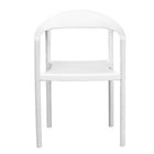 Flash Furniture HERCULES Plastic Cafe Stack Chair - White-White Powder Coated Frame Finish with Plastic Floor Glides