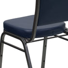 Flash Furniture HERCULES Series Crown Back Stacking Banquet Chairs in Navy Vinyl with Silver Vein Frame - 4 Pack-Upholstered Back and Seat