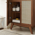 Modway Soma 30" Bathroom Vanity Cabinet - Walnut-Rattan Weave Doors