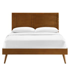 Modway Marlee Wood Full Platform Bed with Splayed Legs - Walnut-Assembly Required