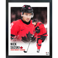 Frameworth Nick Suzuki Replica Signature Collage Hockey Canada 2026 - Framed Print - 16" x 20"-Officially licensed Hockey Canada collectible featuring Nick Suzuki replica signature with multi-photo collage layout. 16 by 20 inch premium framed display