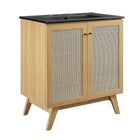 Modway Soma 30" Bathroom Vanity - Oak/Black-MDF and Particleboard