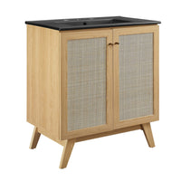 Modway Soma 30" Bathroom Vanity - Oak/Black-MDF and Particleboard
