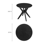 Modway Crossroads 24" Round Wood Side Table - Black-Rubberwood and MDF