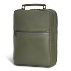 Champs Onyx Leather Compact Backpack - Khaki-Front zippered pocket