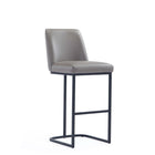 Manhattan Comfort Serena 17.71" Modern Leatherette Upholstered Barstool - Grey-Modern Barstool with Backrest Perfect for Bar and Kitchen Use