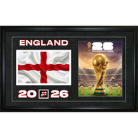 Frameworth Official FIFA World Cup 2026 England Flag & Trophy Framed Print - 15" x 24"-Officially licensed FIFA World Cup 2026 Flag & Trophy framed wall art for Team England.