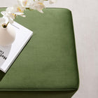 Modway Tilden 17" Square Performance Velvet Upholstered Ottoman - Moss Green/Natural-Non-Marking Foot Glides