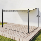 Outsunny 11.5 ft W x 8.2 ft L Outdoor Pergola - Lean to Pergola - Cream White-Offers a generous 137.8" W x 98.4" D area, suitable for your patio furniture
