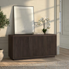 Hudson&Canal Hanson Rectangular Fluted TV Stand for TV's up to 55" - Alder Brown-Accommodates TVs up to 55" for your entertaining space