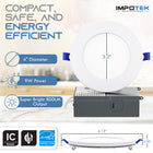 Impotek 4" LED 9W 5CCT Dimmable Recessed Ceiling Light with Night Light - 6 Pack-5 Year Limited Manufacturer Warranty