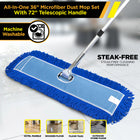 Gritt Commercial All-In-One 36” Microfiber Dust Mop Set with 72" Telescopic Handle - 4 Pack-Provides non-abrasive, lint-free, and streak-free cleaning