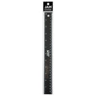 JAM Paper Strong Aluminum Ruler - 12" - Black Metallic-Ruler is semi flexible, has rounded corners and features a non-skid cork backing so it will stay put when used on all surfaces