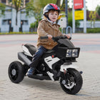 Aosom 6V Kids Electric Pedal Motorcycle with Music - White-Music function, press the button to play pure music 