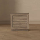 Manhattan Comfort Soren 26" Contemporary 2-Drawer Nightstand - Natural Oak-Home Assembly Required (All Hardware Included)