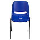 Flash Furniture HERCULES Series Kid's Navy Ergonomic Shell Stack Chair with Black Frame & 14" Seat Height-Set of 5 Multipurpose Stack Chairs