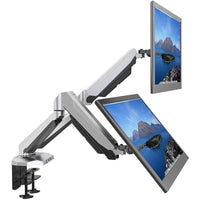 ShoppingAll Adjustable Dual Gas Spring Arm Monitor Desk Mount Stand - Silver-Hold two 15"-32" monitors with 75mm x75mm or 100mm x 100mm VESA mounting holes, supports weight up to 17.6lb/8kg on each arm