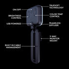 Logitech Litra Glow Premium Streaming Light with TrueSoft for PC/Mac - Graphite-Quickly access your favorite settings: Use Logitech’s free G HUB desktop app to control the USB webcam light's brightness, color temp, on/off, and load/save presets