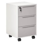 HOMCOM 3-Drawer Vertical Letter/A4 Filing Cabinet with Lock - Grey-Central locking system on drawers keeps documents safe and secure with a single turn of the key
