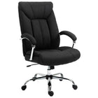 Vinsetto Linen Fabric Home Office Chair with Armrests - Black-Ergonomic high-back line design with thick padding provides extra comfort