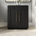 Hudson&Canal Tillman 28"W Accent Cabinet - Black Grain-Crafted of sturdy MDF materials in a black grain finish