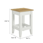 Modway - Farmstead 3 pièces Îlot de cuisine et ensemble de tabouret, Chêne Blanc-Tabourets carrés