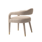 Manhattan Comfort Aspen 23.2" Mid-Century Modern Tweed Upholstered Dining Armchair - Gold Dust - Set of 2-Delivered to you Fully Assembled! No Assembly Required