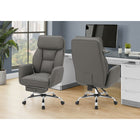Monarch Specialties 7274 Ergonomic Leather-Look Office Chair - Dark Grey-9