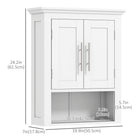 kleankin Bathroom Wall Cabinet with Shelf - White-Made of MDF for stable construction