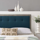 Modway Draper Tufted Fabric and Wood King Headboard - Grey Azure-Button Tufted